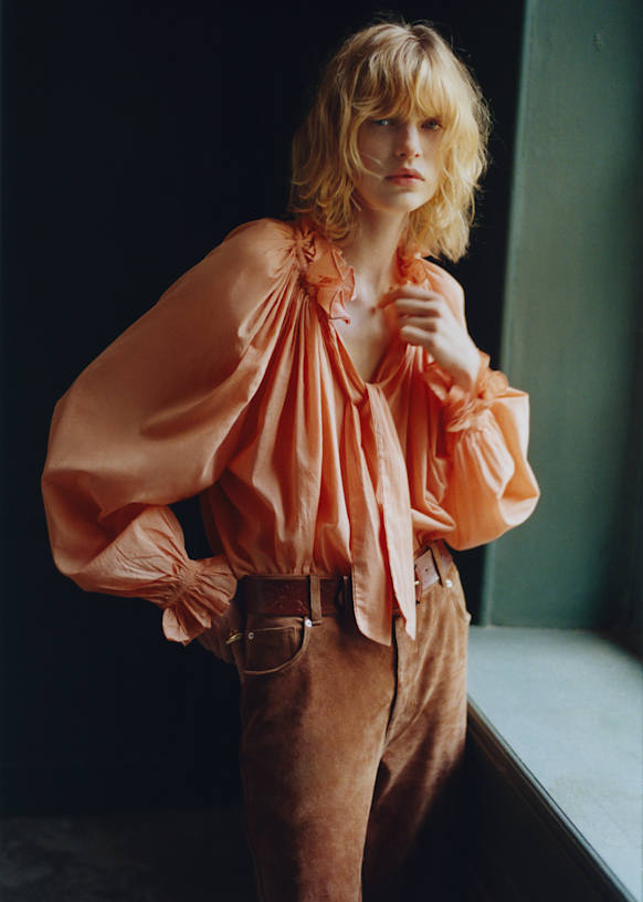 Batia Blouse - Peach - Organic Cotton - Sézane
