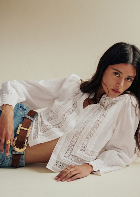 Eloïse シャツ - エクリュ - オーガニックコットン - Sézane