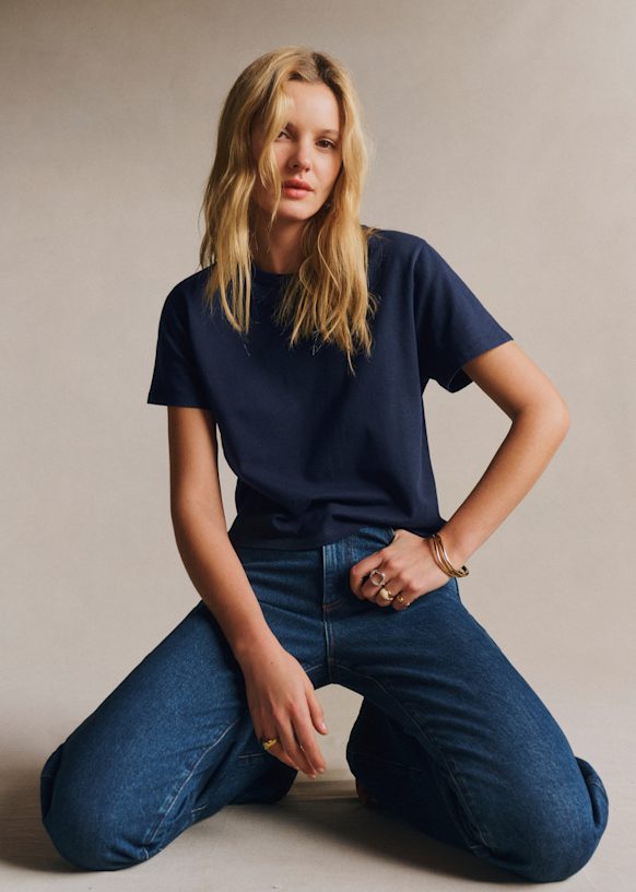 Léon T-Shirt - Navy - Organic cotton - organic textile - Sézane