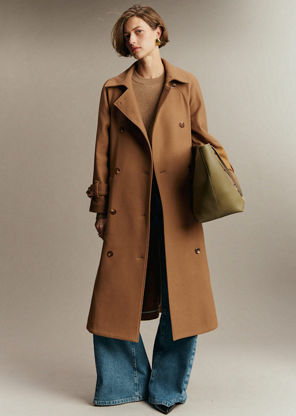 Percy Coat - Camel - Wool - Sézane