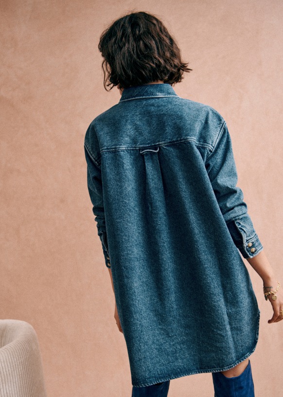 Sofie Soft Blue Denim Shirt Dress