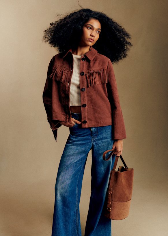 Yuma Jacket - Brown - Goat leather - Sézane