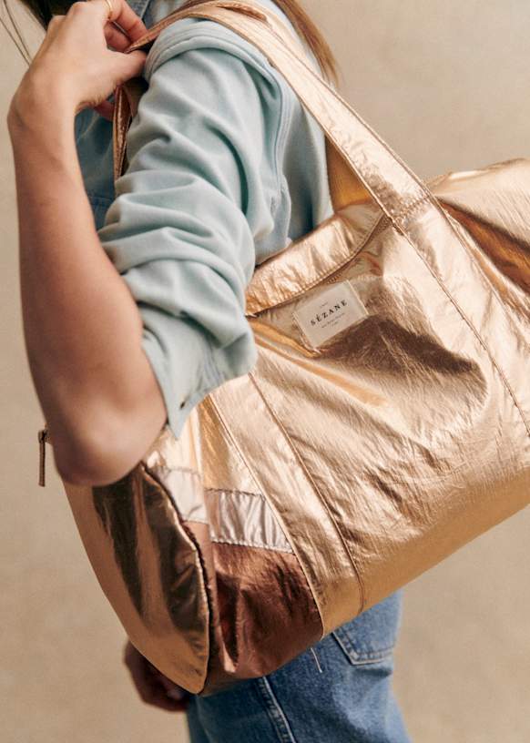 Metalized bowling bag - Pink Champagne / Champagne / Golden