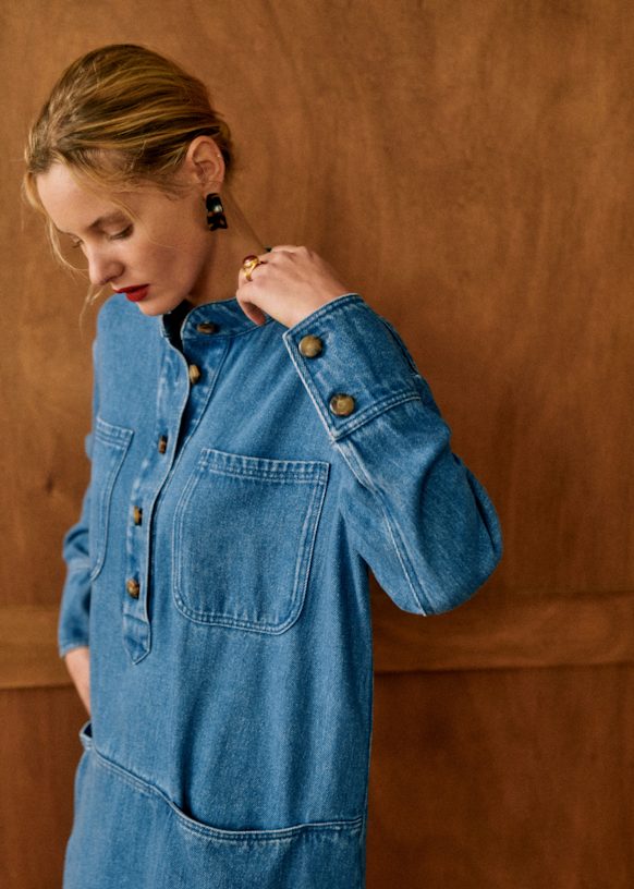 商品画像：Sezane | Tops | Sezane Salome Sweatshirt Vintage Blue Xs 1
