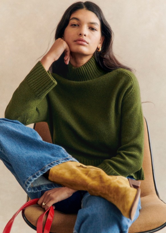 Trui Lauren Perfect groen Yak wol Sezane