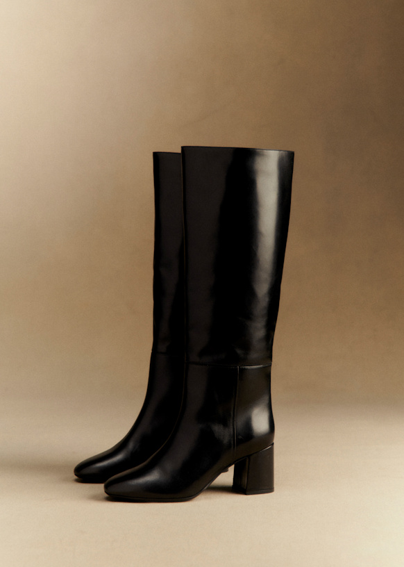 Stivali Theodora - Cioccolato Lucido - Pelle di vacchetta - Sézane