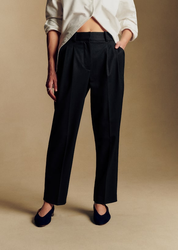 Romain Trousers - Black - Recycled polyester - Sézane