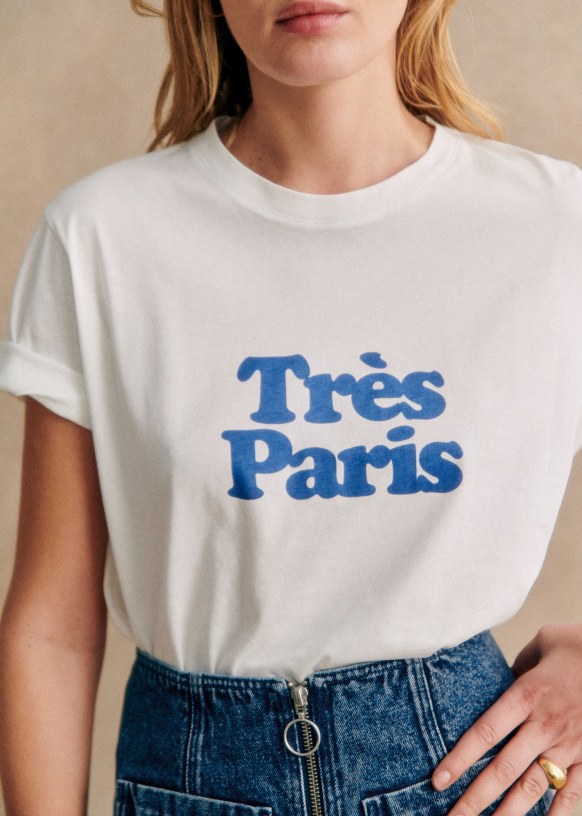 Très Paris T-Shirt - White / Blue - Organic cotton - organic textile ...
