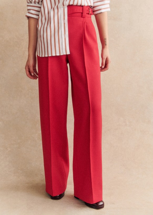 Red straight leg trousers 2025