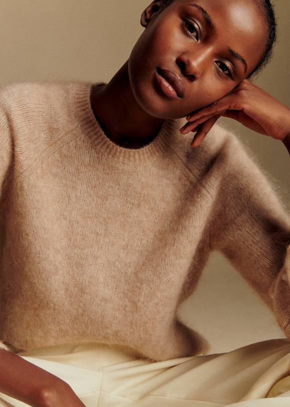 Sezane Melanie ウールブレンド　フラワー刺繍　ブルー　セーター Mélanie Jumper - Amethyst / Lila - Kid mohair - Sézane