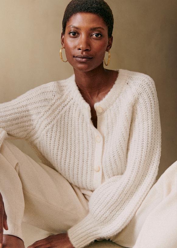 Emile Cardigan - Mottled Grey - Alpaca - Sézane