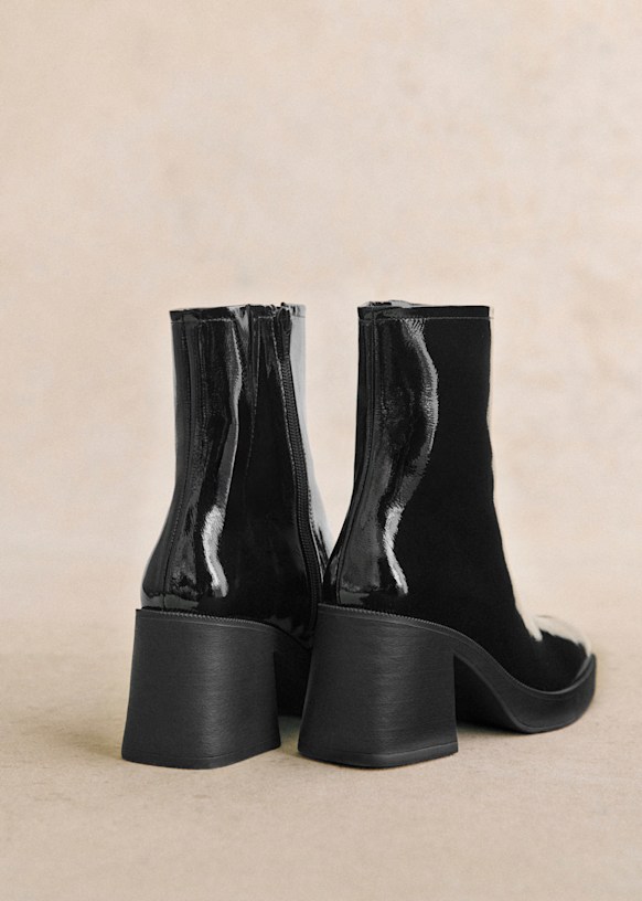 Bottines J. Vincent Chantile En Cuir Noir - Taille 7.5 US, Excellent état, Style Bottines à Talon Haut