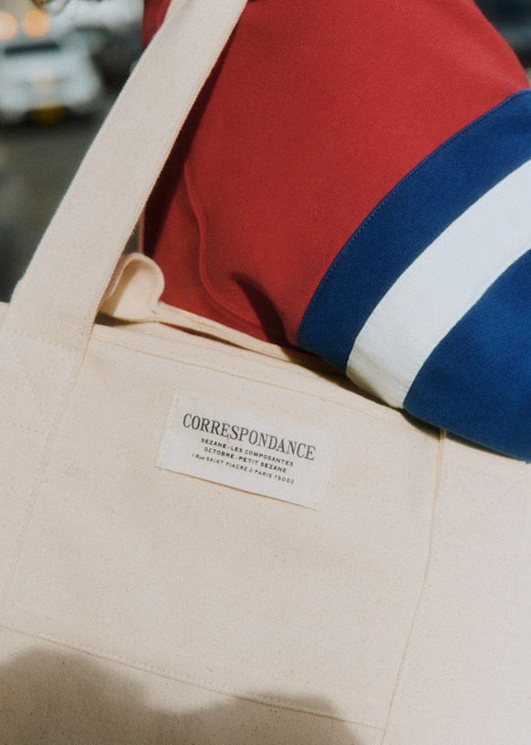 マキシトートバッグ - グリーン チャンス - コットン - Sézane