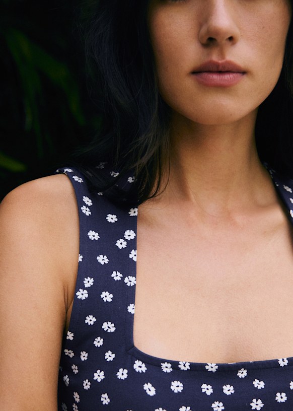 Thalia Top - Vica Florals Print - Organic cotton - textile made