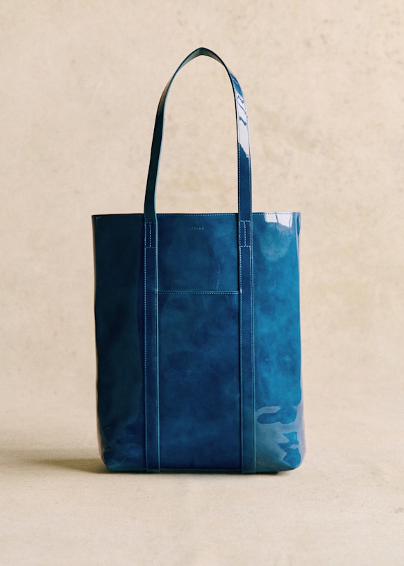 Die Tote Bag Schwarz lackiert Rindsleder Sezane
