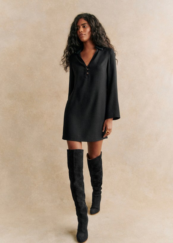 Robe Sole Noir Viscose Sezane