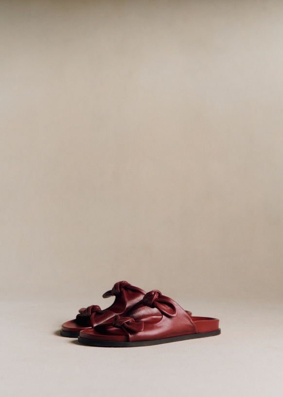 Low Cleo Mules - Smooth Burgundy - Sheep leather - Sézane