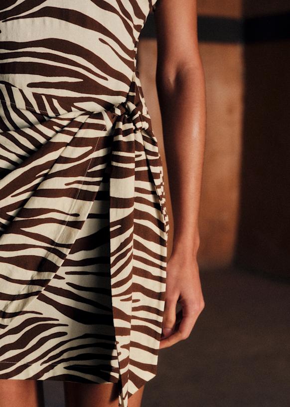 Sabrina Dress - Brown Zebra Print