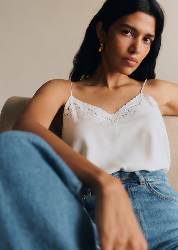 Palma Top - Ecru - Silk - Sézane