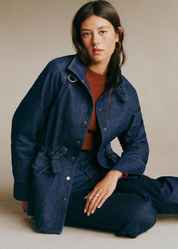 Manolia Jacket - Bronze - Goat leather - Sézane