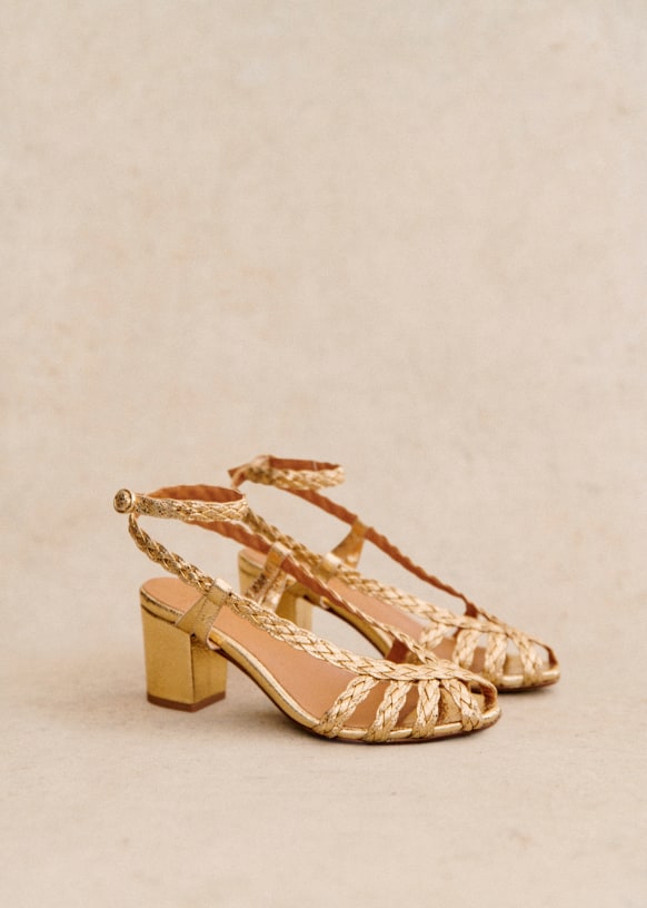 Sezane sandales dorees shop