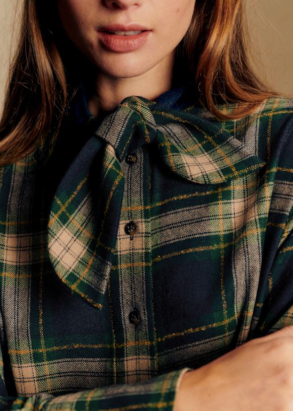 Soleil Dress - Szane - Green and blue check - 40 - Woman