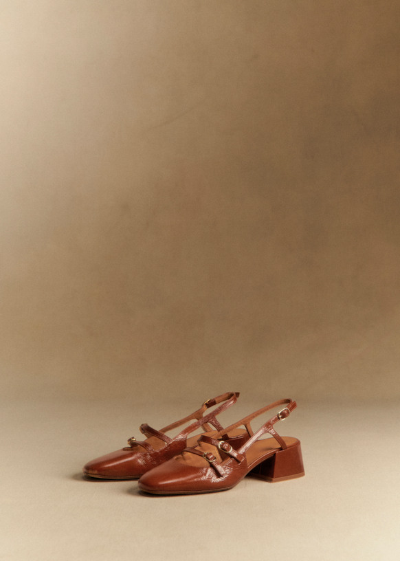 Sezane セザンヌ PAULA ベイビーズ 23cm パンプス Paula Babies - Patent Black - Patent goatskin leather - Sézane