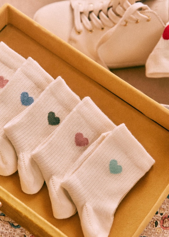 Heart Socks - Child - Red - Organic Cotton - Sézane