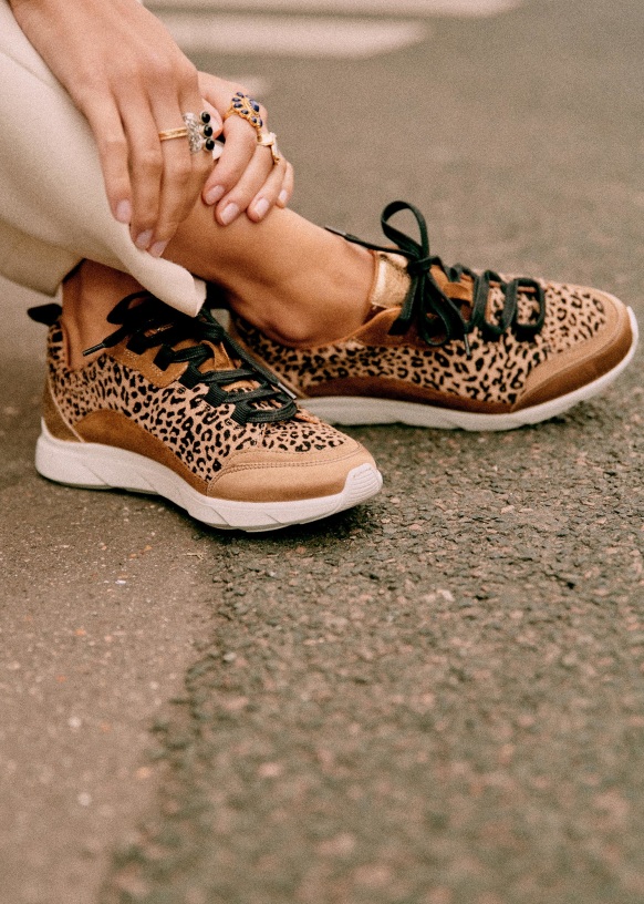 Women's Grand Leather Sneaker In White x Leopard - Nothing New®