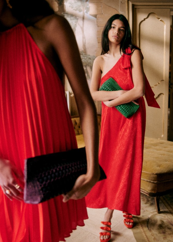 Wanda Dress Red Viscose Sezane