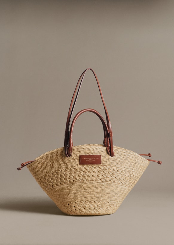 Justine Basket Bag - Raffia - Raffia - Sézane