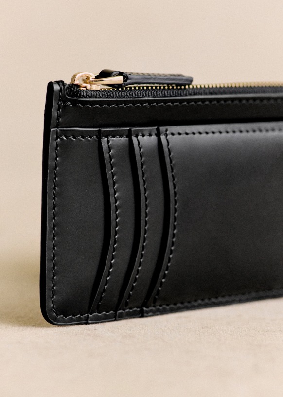 Alfred Large Card Holder - Camel Croco Print - Bovine