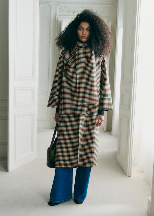 Kais コート - ブルーグレー - バージンウール - Sézane