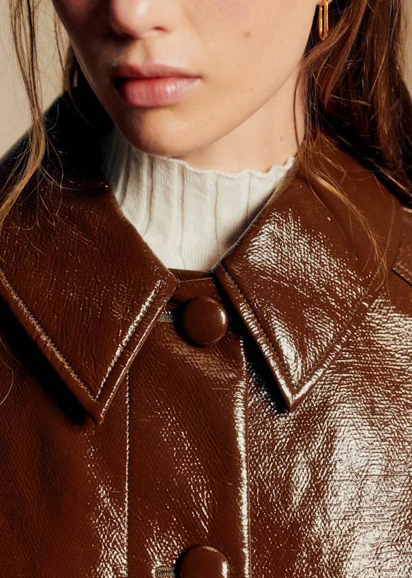 Robbin Jacket - Chocolate - Organic Cotton - Sézane