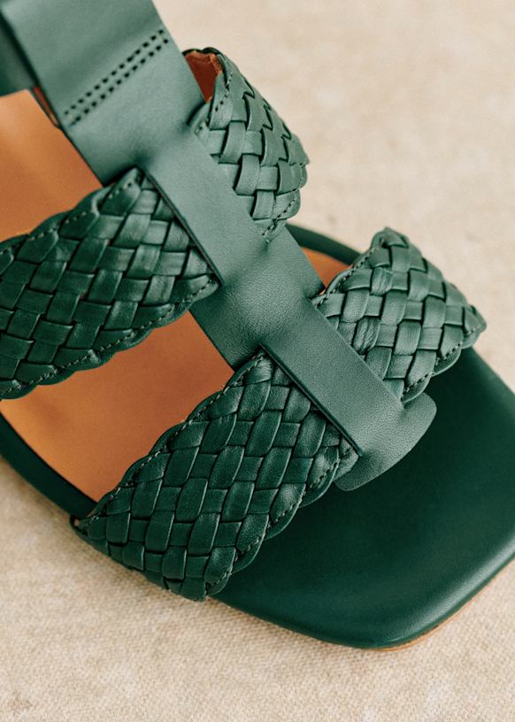 Felicia Sandals - Smooth Green - Bovine vegetable tanned