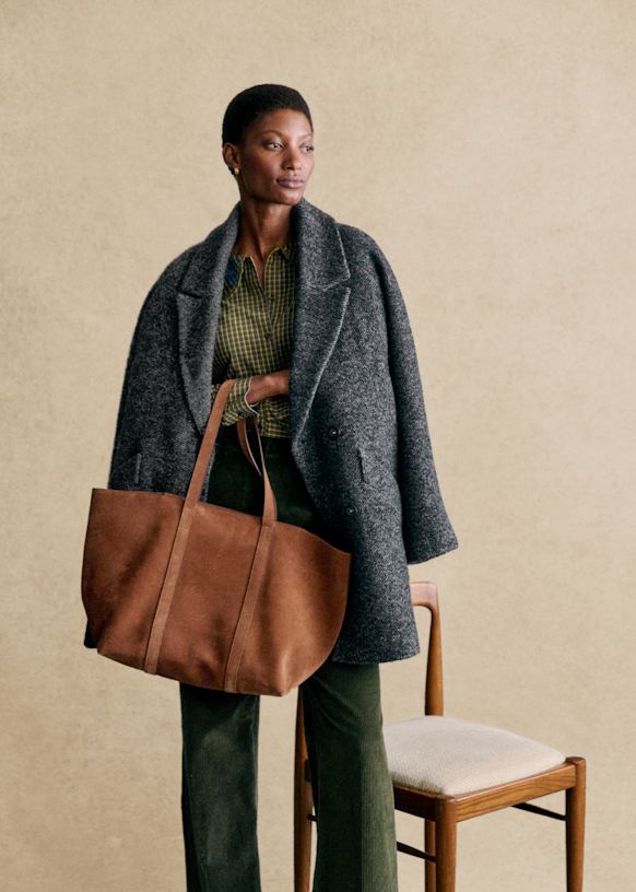 Andrew Coat Mottled Grey Wool Sezane