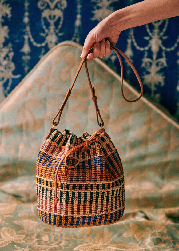 Farrow Bag - Red and Multicoloured embroidered flowers