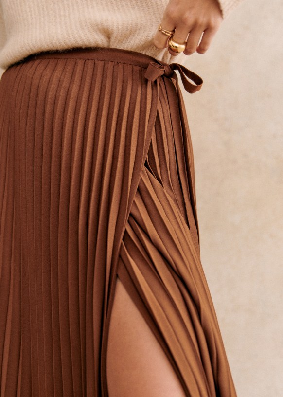 Jupe Dila Noir Polyester recycle certifie GRS Sezane