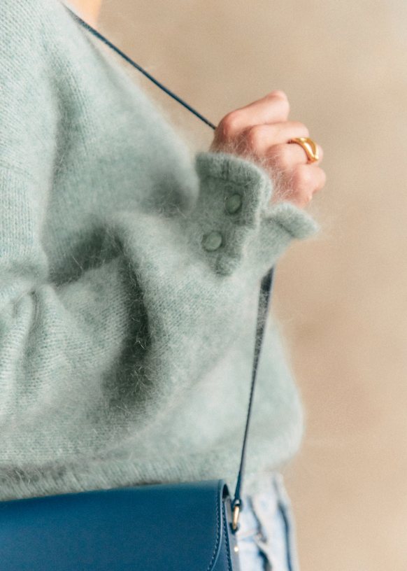 Mia カーディガン - フロストブルー - キッドモヘア - Sézane