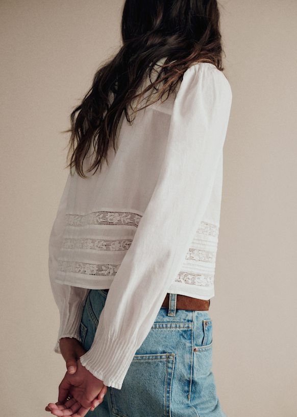 Eloïse Shirt - Ecru - Organic Cotton - Sézane