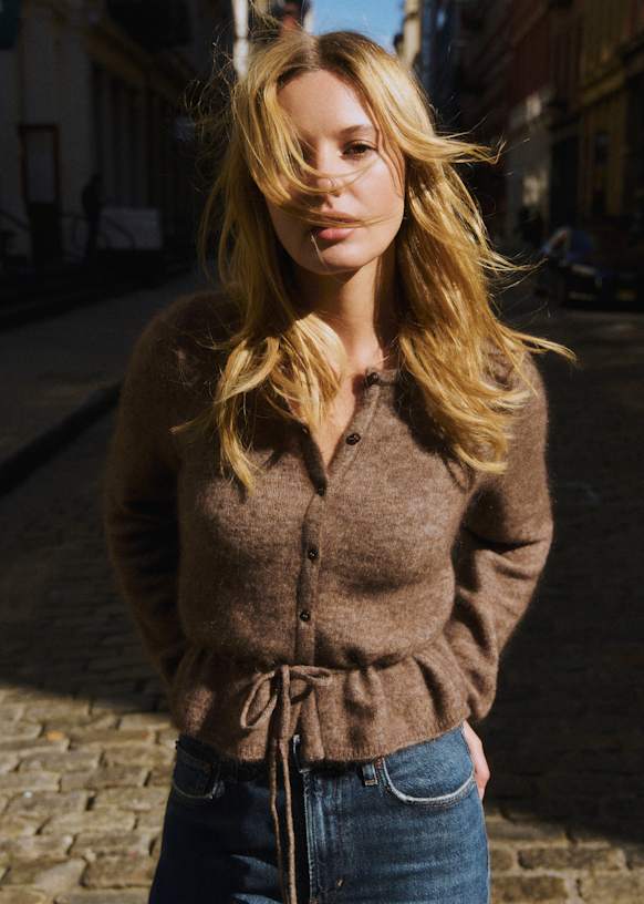 Barbara カーディガン - アーモンドグリーン - メリノウール - Sézane