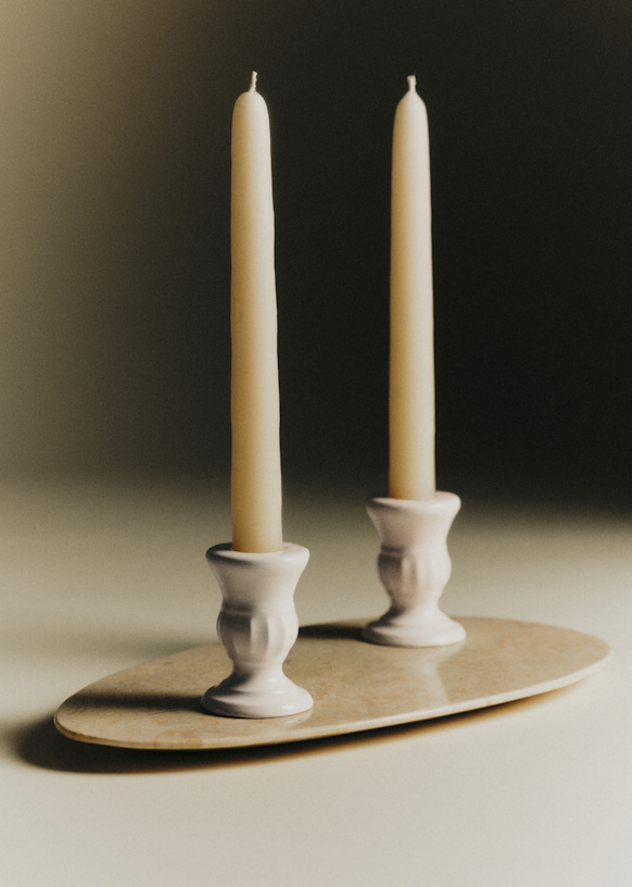 Piano Candle Holder Set - Small Model - Ecru - Ceramic - Sézane