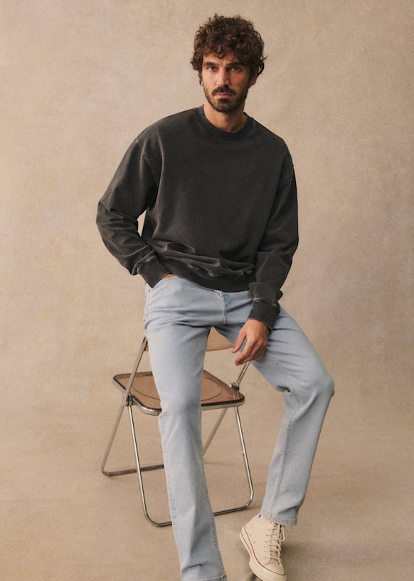 Boxy スウェットシャツ - ライトベージュ - オーガニックコットン - Sézane