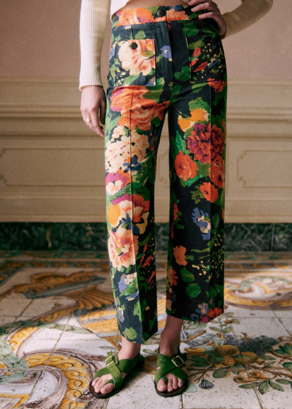 Emilio Trousers Trianon Print Organic Cotton Sezane