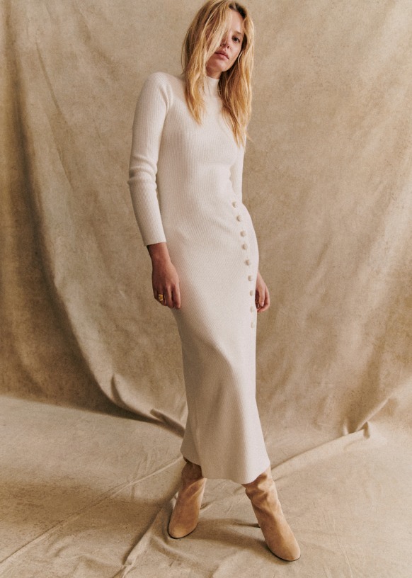 Sezane, Dresses, Sezane Adele Midi Dress With Long Sleeves