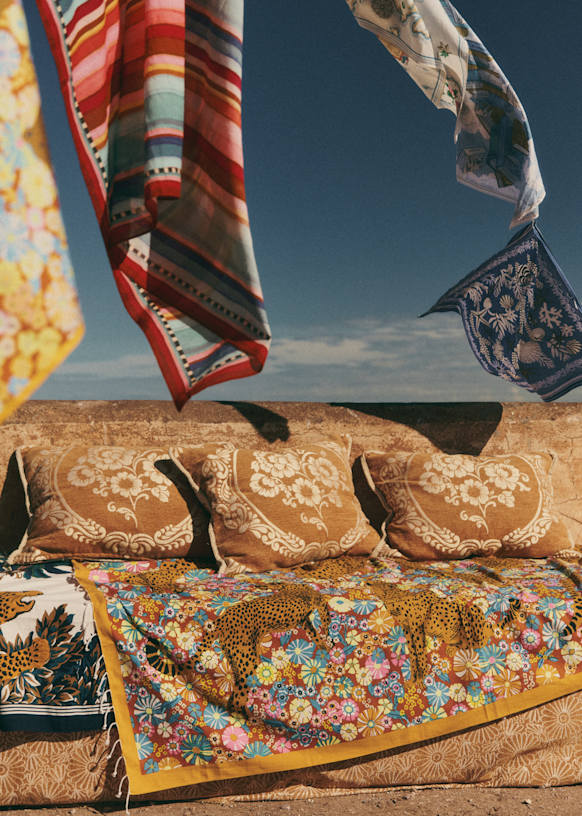 Fouta Robbie - Sézane x Inoui Editions - Imprimé Pampa Caramel