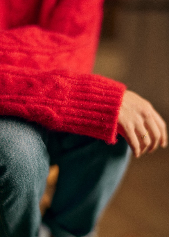 Hugo Jumper Red Baby Alpaca Sezane