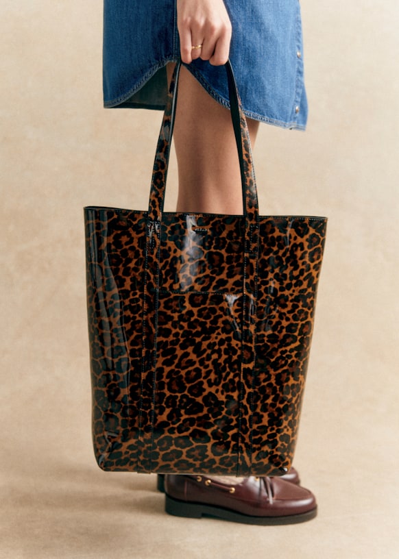 The Tote - マホガニー パテント - 牛革 - Sézane