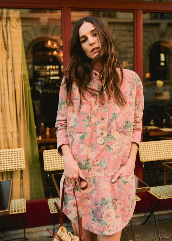 商品画像：Salomé Dress - Deep Blue - Lyocell LENZING™ TENCEL™ - Sézane 3