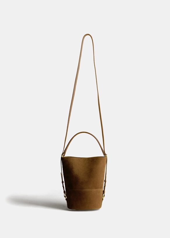 Mini Gary Bag - Taupe - Split cowhide leather - Sézane